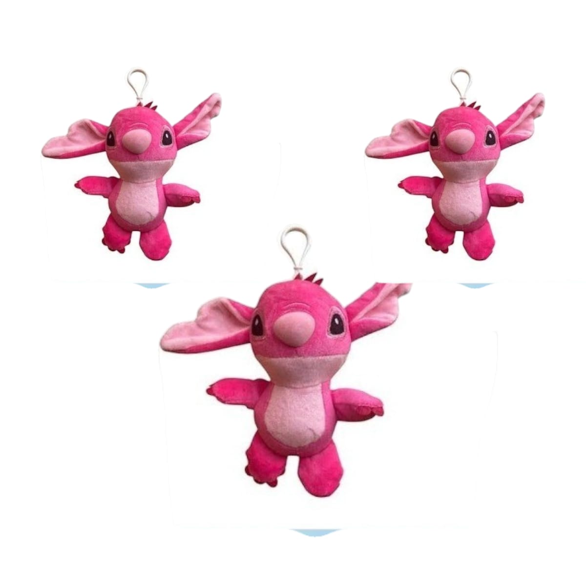 cs081|7.7 Llavero Stitch y Angela 10cm ROSA