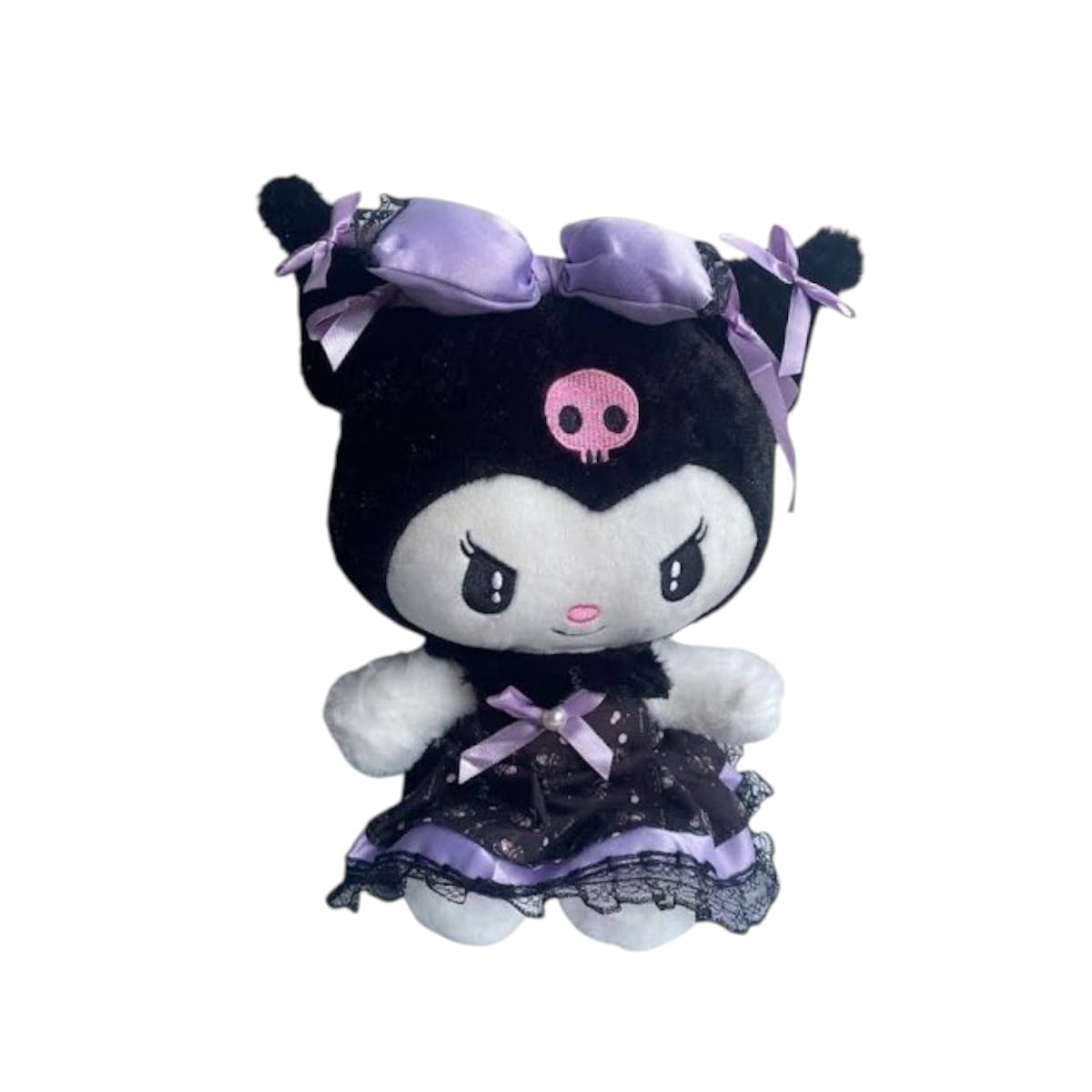 111606|21.9 Kuromi Vestido Negro Destellos 30cm