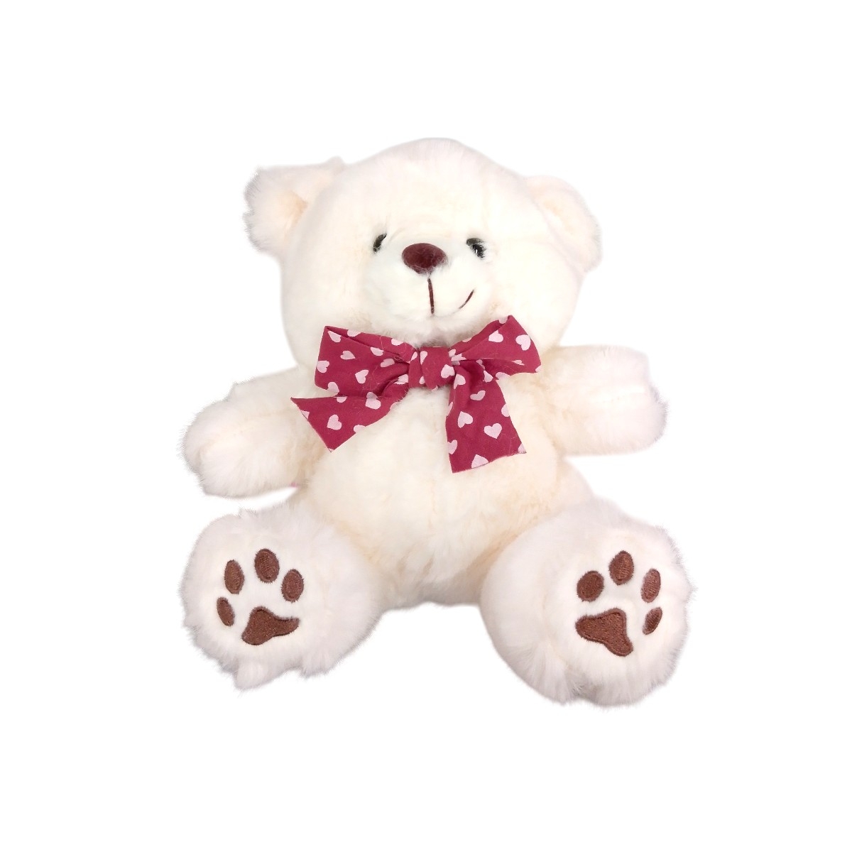 AP3-7205|20.5 Oso Moño Corazones 25cm BLANCO