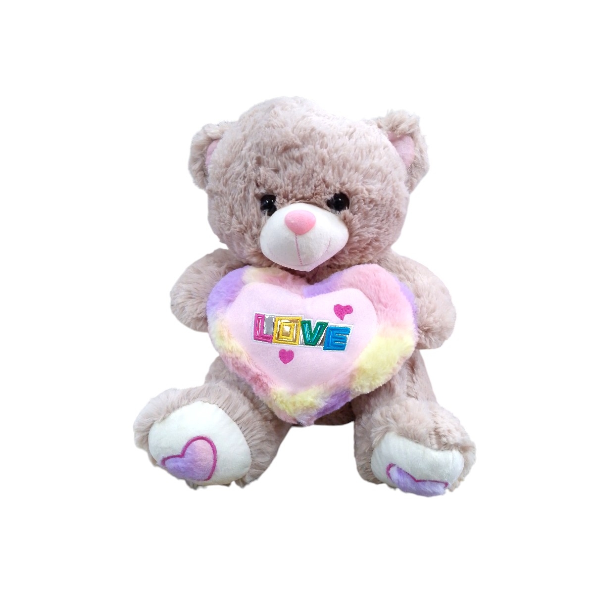 AP3-6740-2|38.5 Oso corazon tres colores 40cm CAFE