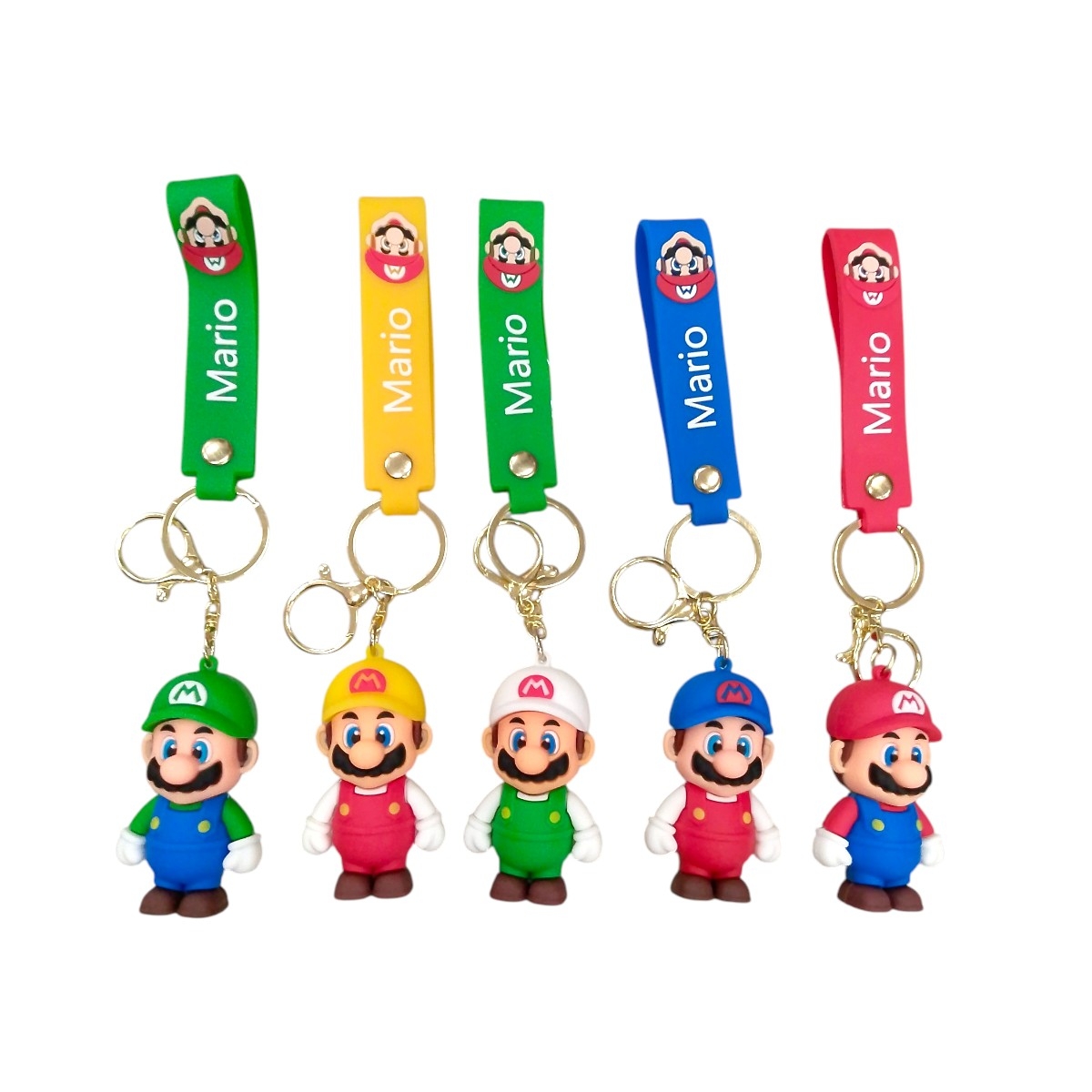 0203-22| 4.9 Llavero goma pequeño MARIO BROSS COLORES