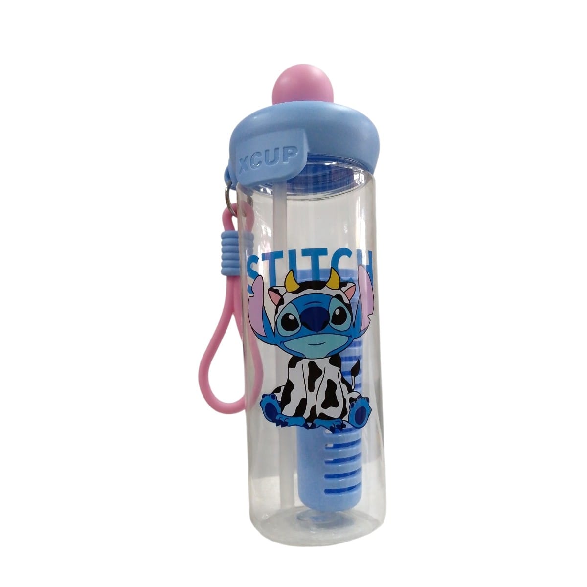 JH-5083|24.5 Botilo Stitch Transparente 750ml  AZUL