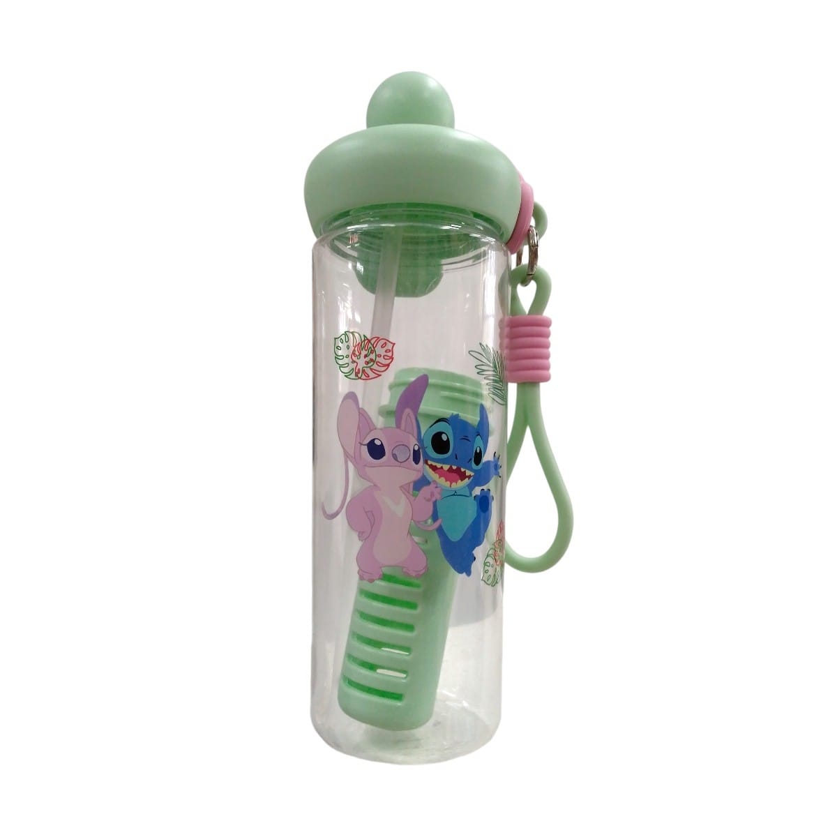JH-5083|24.5 Botilo Stitch Transparente 750ml  VERDE