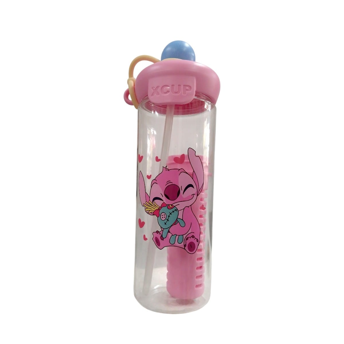 JH-5083|24.5 Botilo Stitch Transparente 750ml ROSA