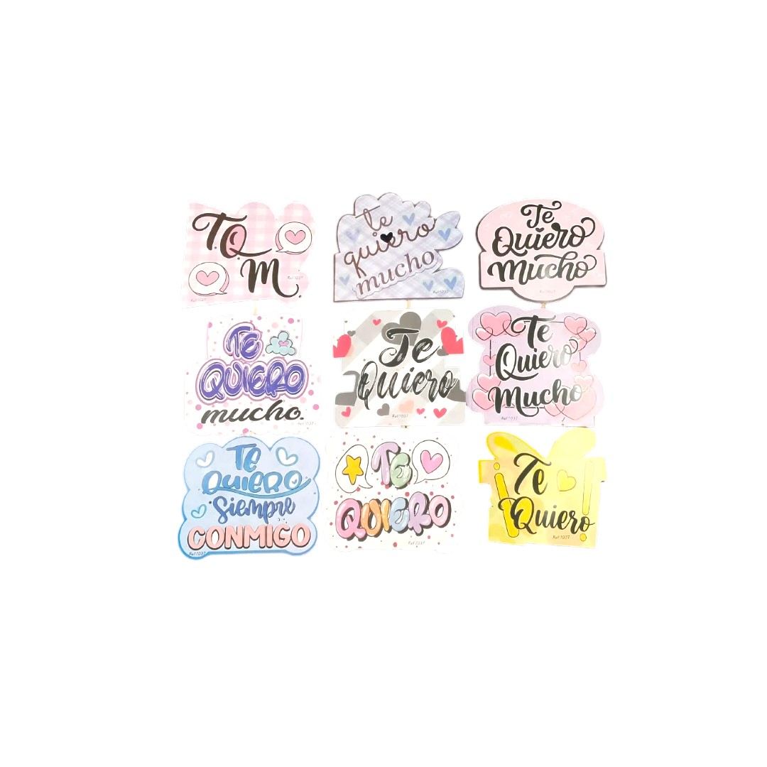 1049|7.9 Piropo Corazon Tono Pastel x12