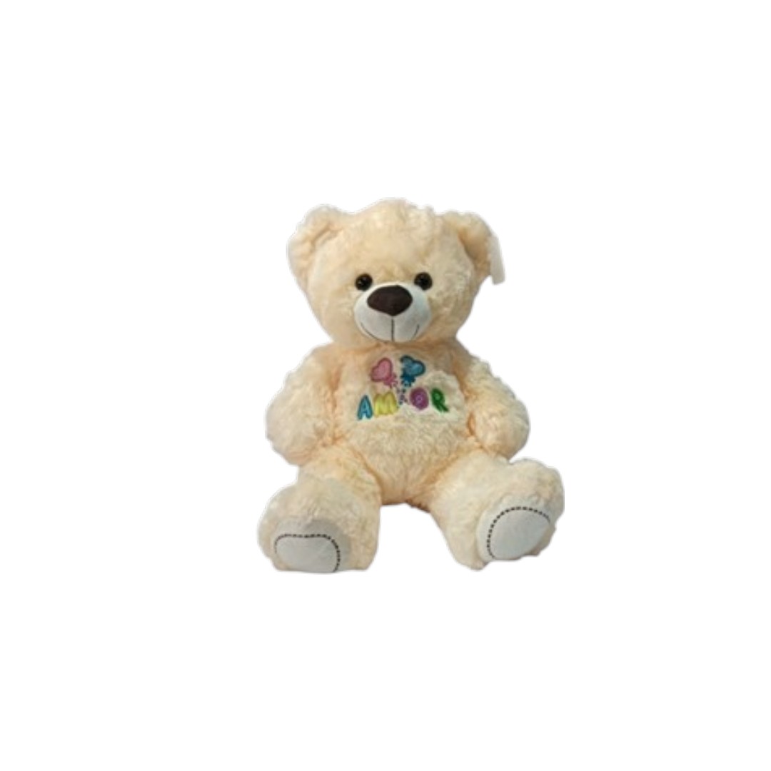 VI39-50|61.8 Oso Bordado Amor Colores 50cm BEIGE