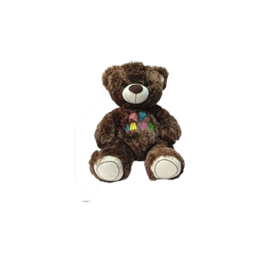 VI39-50|61.8 Oso Bordado Amor Colores 50cm CAFE OSCURO