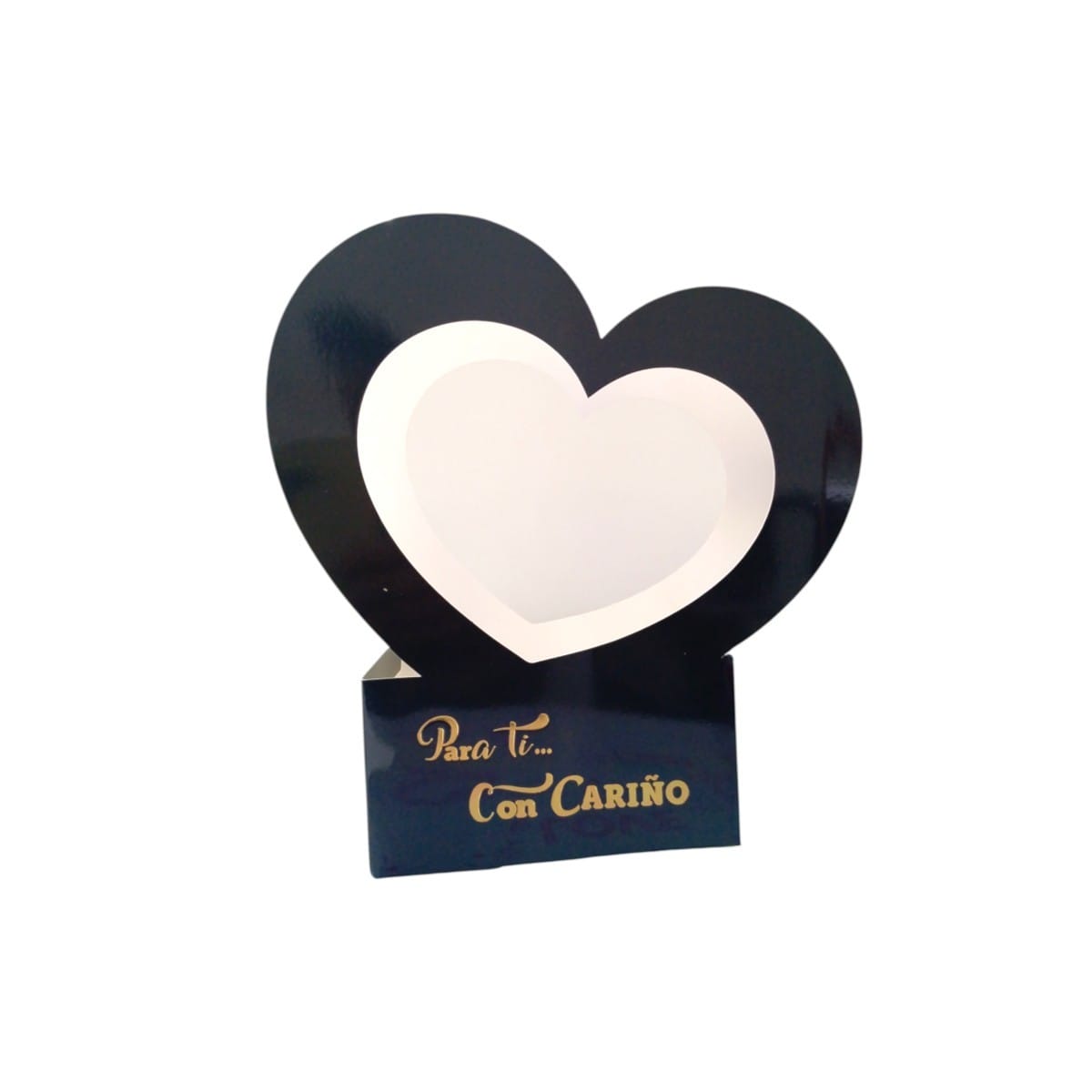 0836|5.35 Ancheta Corazon Metal Mensaje 30CM*18CM NEGRO