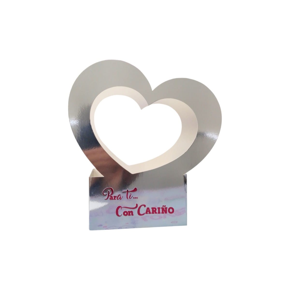 0836|5.35 Ancheta Corazon Metal Mensaje 30CM*18CM PLATEADO