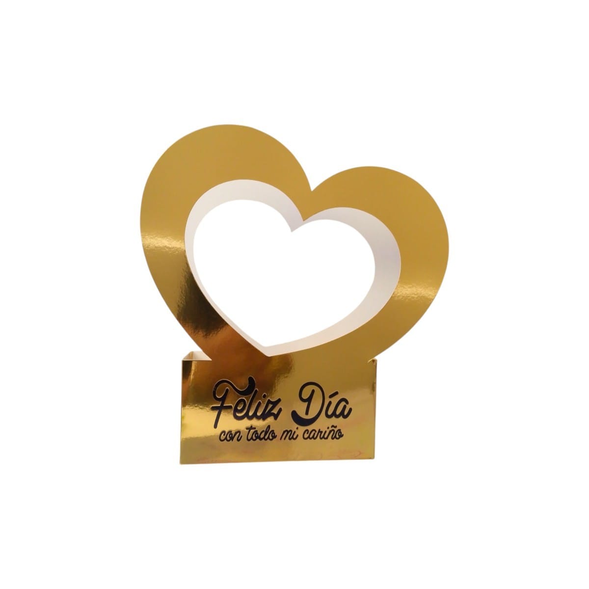 0836|5.35 Ancheta Corazon Metal Mensaje 30CM*18CM DORADO