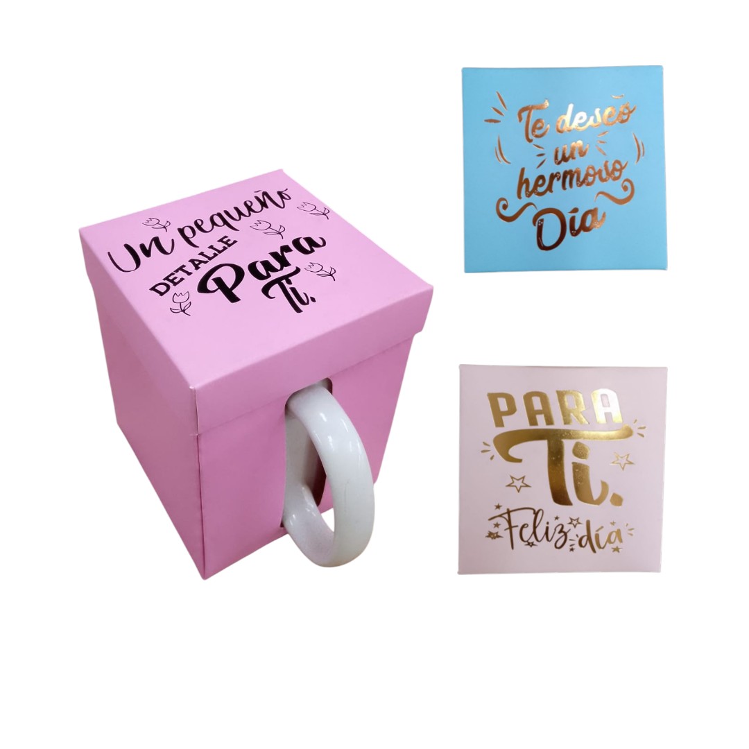 0826|3.35 Caja Mugs Tono Pastel 12cm*10*10
