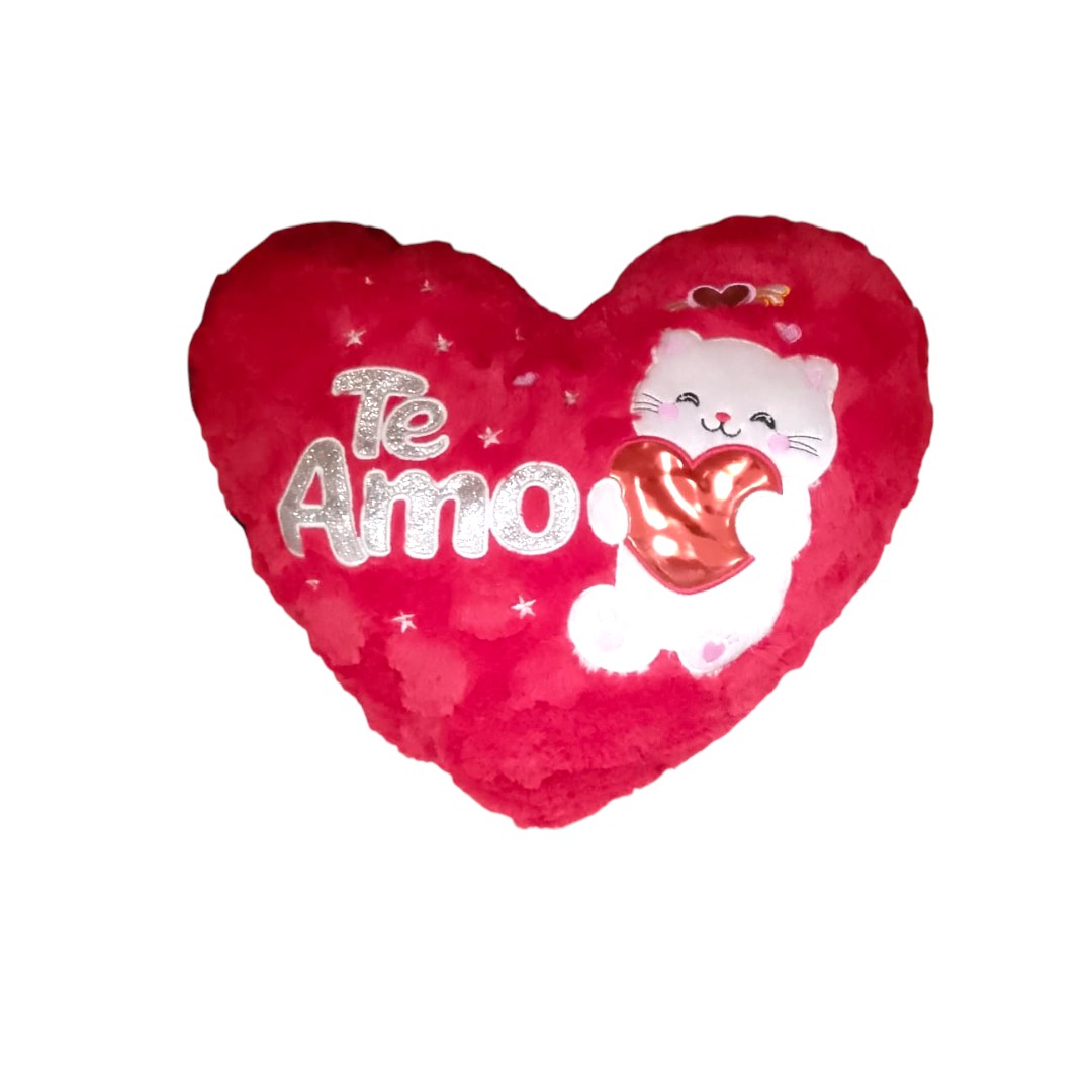 594GAT-40|27.2 Corazon Gato Te Amo 40cm