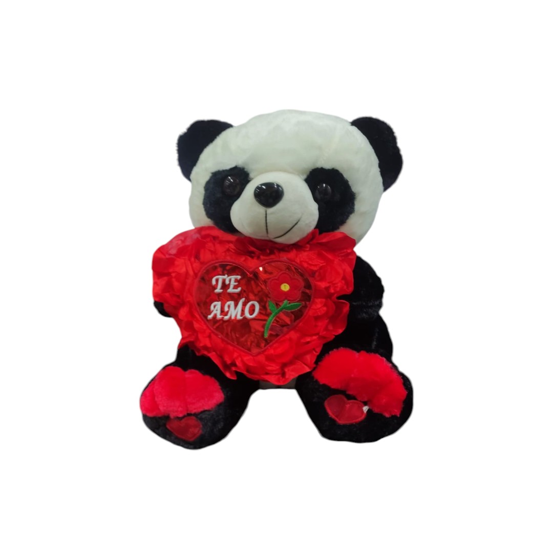 cj-7057-2|39.9 Panda corazones en rosas 40cm ROJO