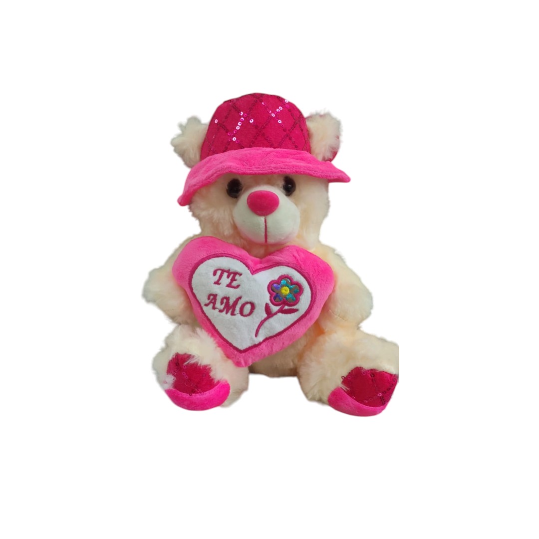 cj-7060-1|18.4 Osita pava te amo flor  25cm ROSA
