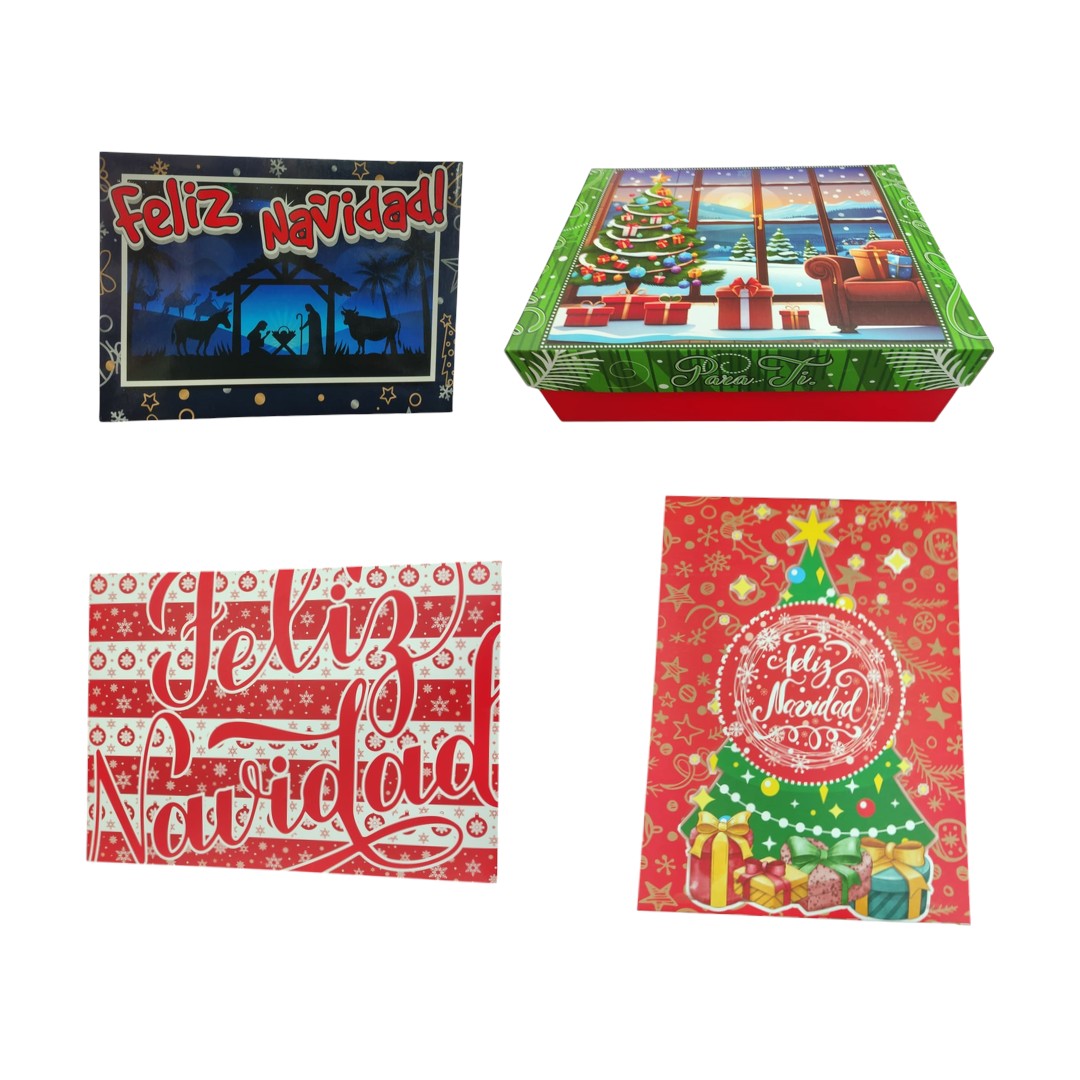 7115|4.8 Navidad Caja de regalo grande 34cm 25